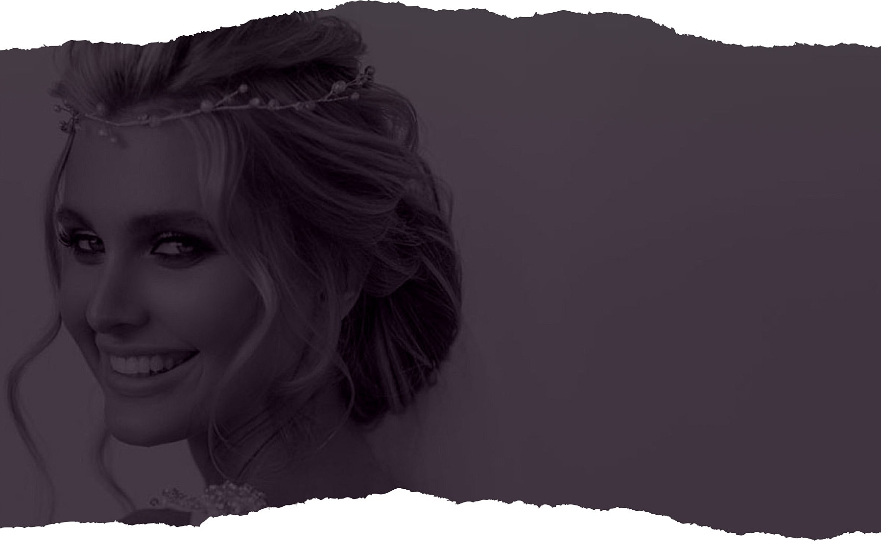 Bridal portrait with a delicate hair accessory.