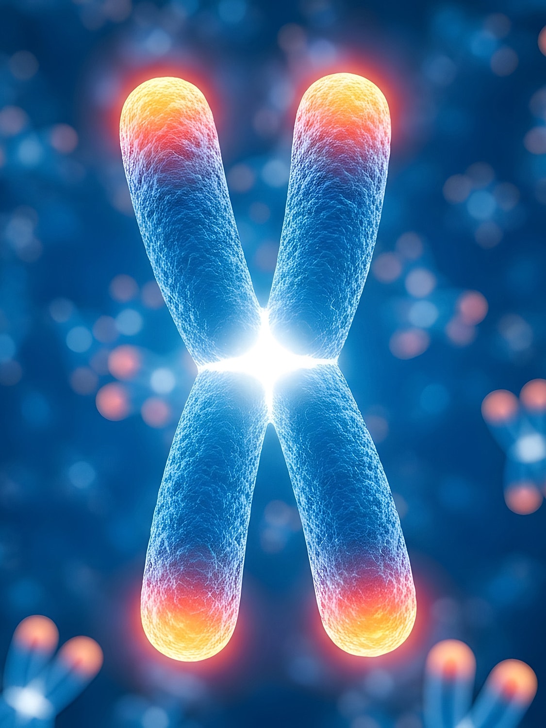 3D illustration of a chromosome structure.