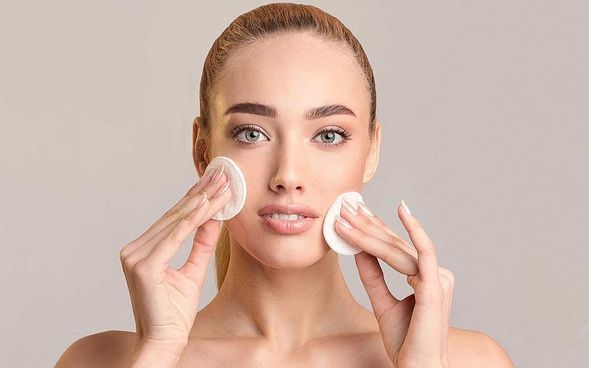 beautiful woman skincare routine