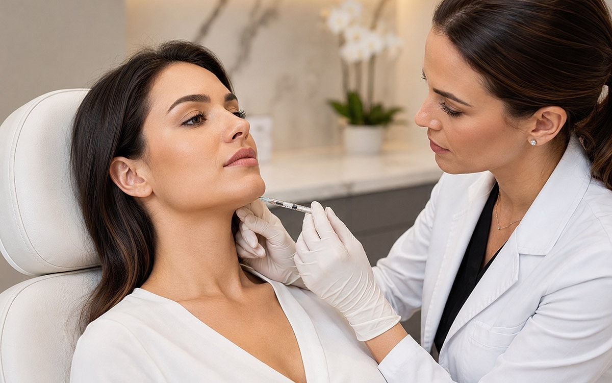 woman chin augmentation tretament