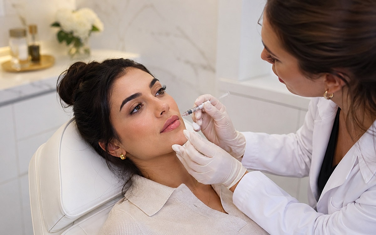 woman lip augmentation treatment